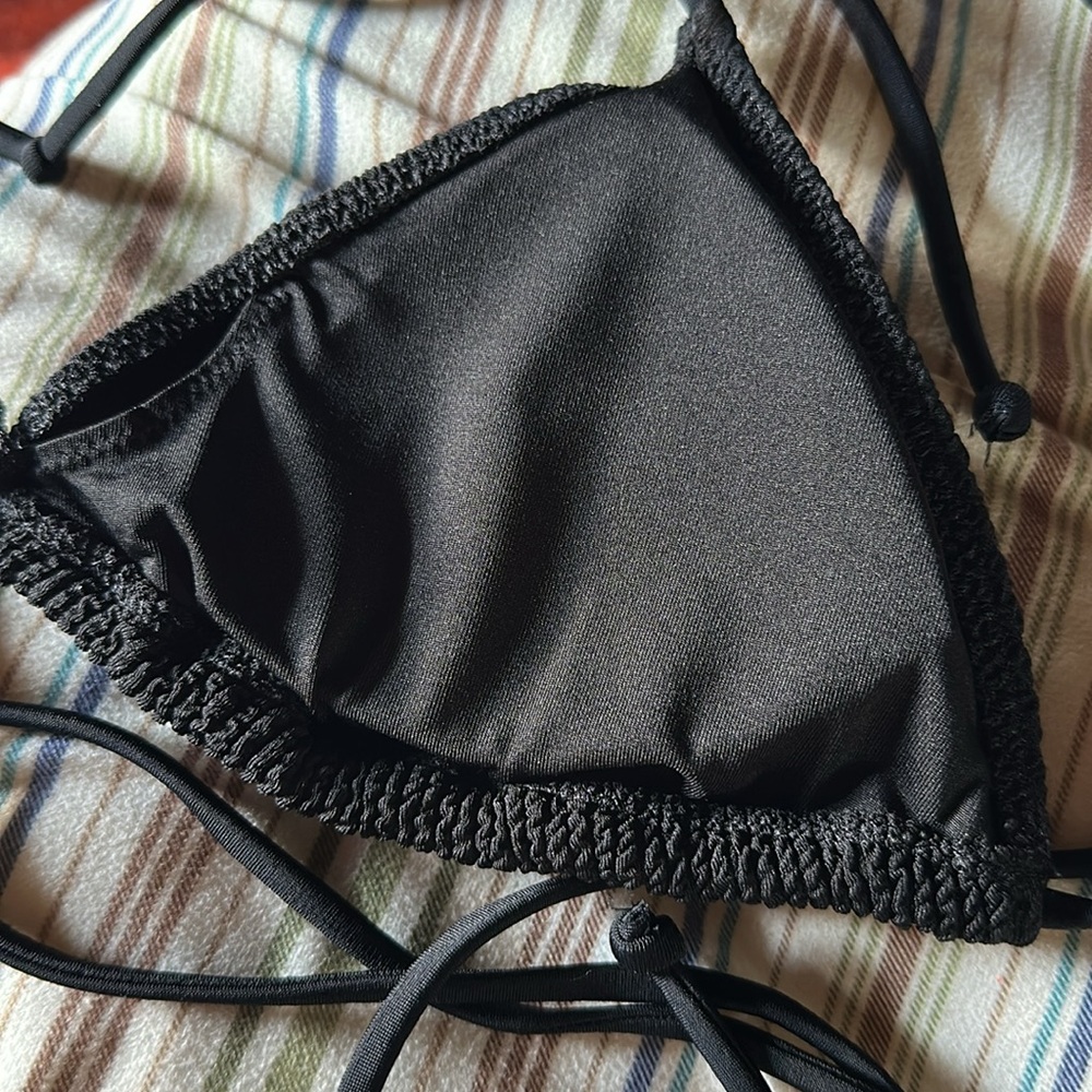 PINK Triangle Crinkle Bikini Top - Picture 7 of 15